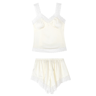 JoyceBra  蕾丝边冰丝睡衣女款2026新款夏季带胸垫吊带家居服套装