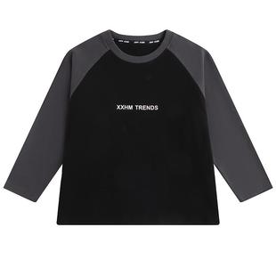 小象汉姆童装男童德绒打底衫圆领内搭冬新款2026男孩长袖绒衫潮