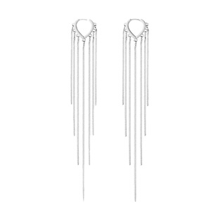 爱心耳扣女 长款流苏耳环2025年新款潮日韩国气质显瘦链条耳饰品