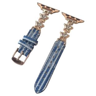 气球星星牛仔皮革GT5适用华为GT3手表watch4pro表带苹果S10小米S4