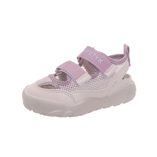 女童包头凉鞋夏款运动鞋2025新款夏季男童鞋子透气网面鞋软底薄款