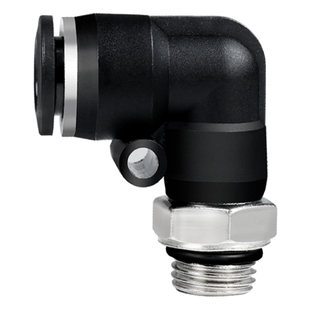 快速接头气管黑色g螺纹弯头PL8-02/6-01/10-03/带密封圈快插4-M5