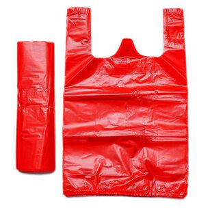 筱颖红色加厚塑料袋手提一次性食品袋背心袋方便袋红袋子塑料批发