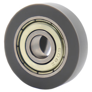 包胶轴承硅胶轮耐高温滚轮子耐磨硅胶轮软硅胶滑轮轴承轮子带螺杆