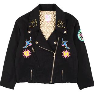 DEVIL NUT潮牌 恶魔 男女同款 女毛边摩托上衣棉服-DNP ANT