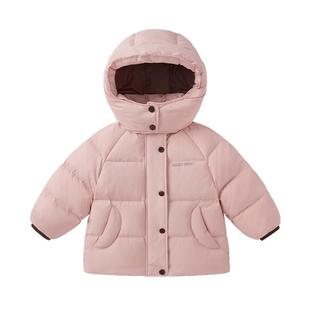 [三防抑菌远红外]女童羽绒服冬装儿童鸭绒连帽甜美风衣服宝宝外套