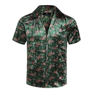 PUBLIC RADIO | HONGKONG HOLIDAY 复古亮面灯芯绒关刀领短袖衬衫