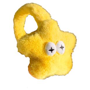 可爱黄色星星毛绒耳罩女冬季保暖骑车防冻护耳套耳包耳捂新款耳暖