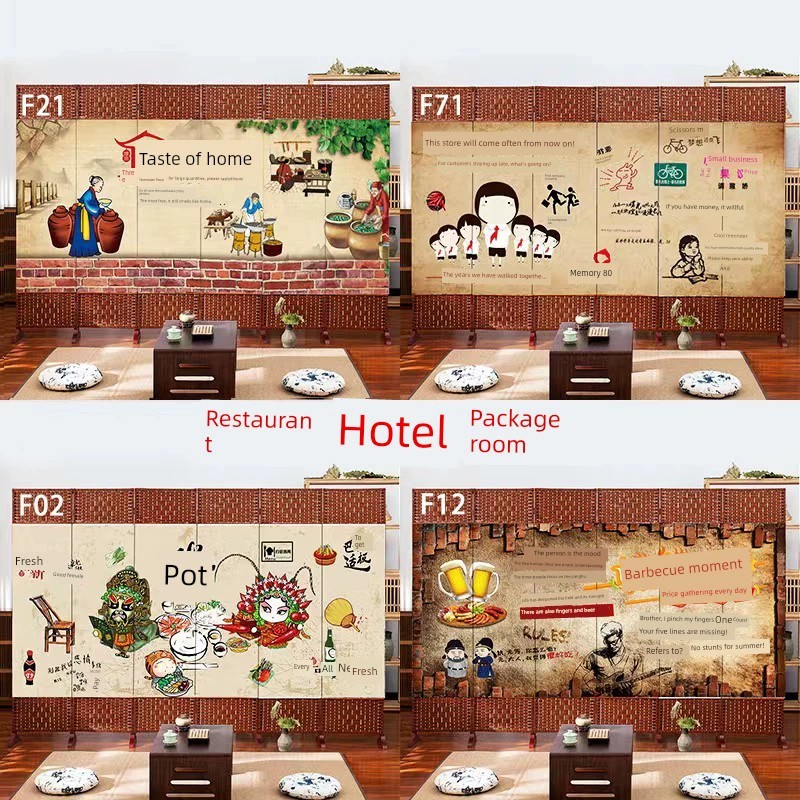 中式屏风移动折叠隔断卧室挡板遮挡隔板办公室家用客厅2025新款