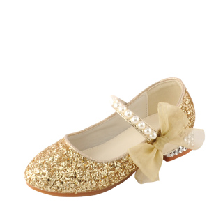 儿童高跟鞋女童配礼服公主风小孩的水晶鞋生日礼物花童网红银色包