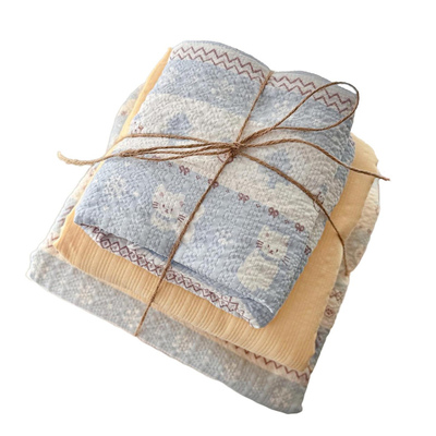 A类纯棉双层纱布四件套2026新款全棉单件被套学生宿舍床单三件套4