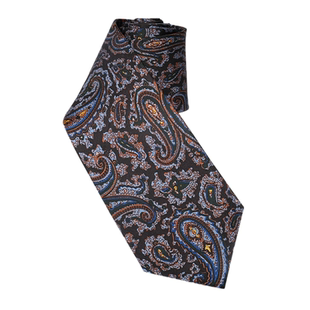 戎致真丝领带男高级感正装商务佩斯利花纹桑蚕丝印花复古手打款