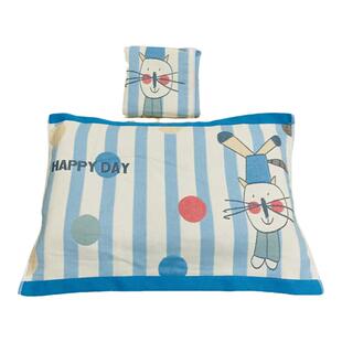 儿童纯棉纱布枕巾一对装卡通单人家用枕头巾双面防滑透气枕头盖巾