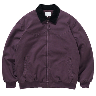 714street夹棉外套男秋冬翻领上衣加厚棉服潮牌夹克美式复古棉衣