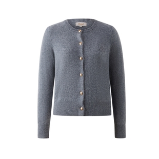 【100%美丽诺羊毛】Eland衣恋毛针织衫女圆领开衫2025冬季新款