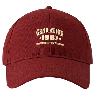 1987街头字母棒球帽子男女大头围春夏网红刺绣鸭舌帽潮流新款情侣