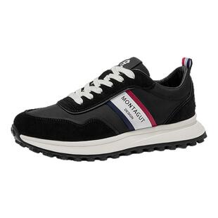 梦特娇复古阿甘男鞋春季增高运动鞋软底不累脚休闲真皮轻便老爹鞋