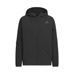 adidas阿迪达斯新款凉感连帽外套男黑色运动健身梭织夹克KB5157