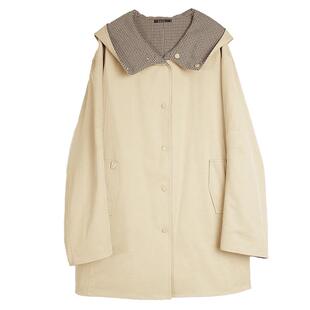 【自营】ELLE法式格纹拼接莱赛尔天丝风衣女2025秋新款两面穿外套