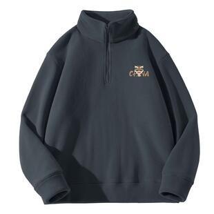 GV真维斯摇粒绒加绒卫衣男冬季半拉链抓绒衣男款内搭上衣外套厚C