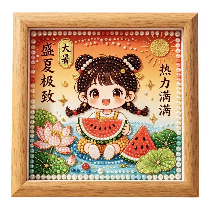 国潮二十四节气带框DIY钻石画