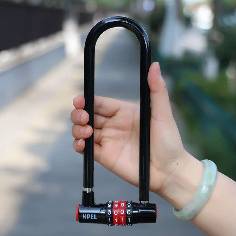 加长四位U型密码锁挂锁插锁防盗锁长梁衣柜衣橱锁头自行车锁防水