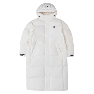 MLB官方羽绒服男女装25冬季新款运动休闲服防风保暖奶油色长外套