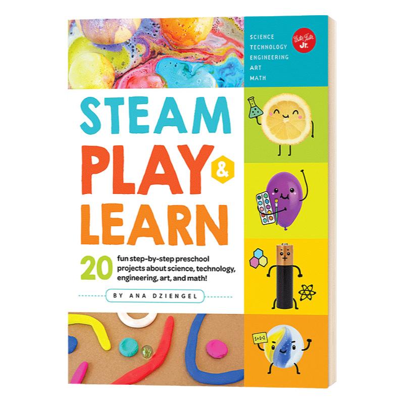 玩乐stem20个学前课程小游戏 英文stem Play & Learn 学科知识 儿童动手项目 英文版进口英语书籍 纯全英文版正版原著英语书籍