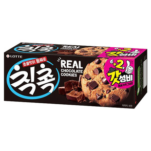 韩国进口乐天巧克力曲奇饼干夹心图层威化软曲奇韩式外国小零食