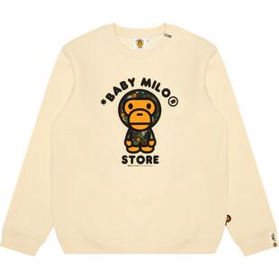 BABY MILO STORE女装秋冬卡通小猴图案圆领卫衣3034XXN