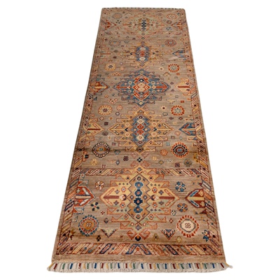 毯游记 阿富汗进口羊毛地毯复古波斯手工编织长条地垫233x80CM