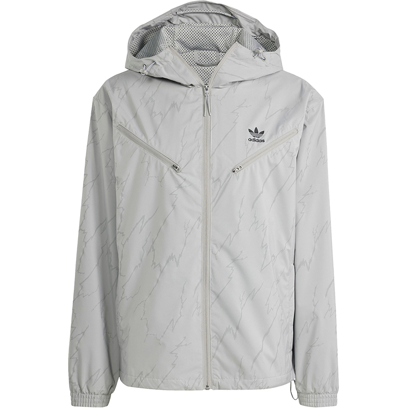 Adidas/阿迪达斯官方正品三叶草男士印花休闲运动连帽外套IS2811