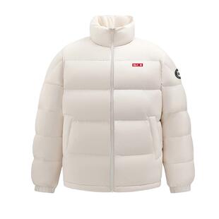 班尼路S&K米白色羽绒服男款冬季三防通勤外套情侣款鸭绒面包服厚A