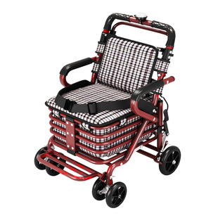 老人手推车可推可坐代步买菜购物老年人行走助行便携可折叠小推车