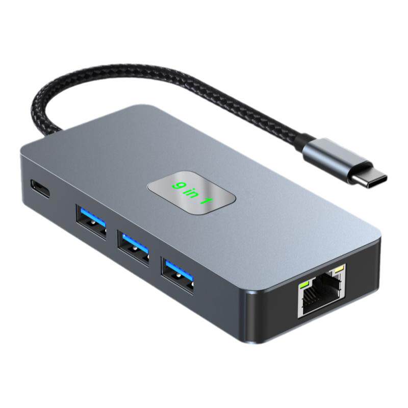 可芝（KERZY）Type-C扩展坞4K拓展坞USB分线器转接头type c转USB3.0*3+usbC数据+HDMI+RJ45网口+PD供电+SD/TF