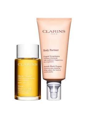 【自营】Clarins/娇韵诗身体油100ml抚纹霜175ml护肤护理润肤套装