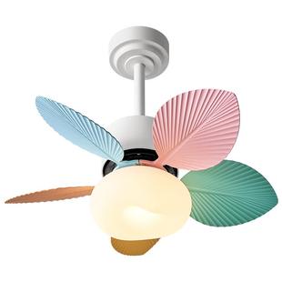 儿童房风扇灯2025新款卧室房间女孩彩色全光谱护眼静音一体吊扇灯