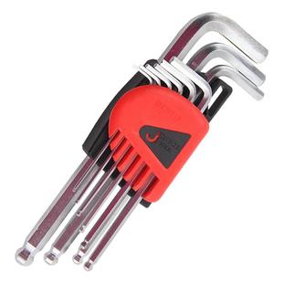 捷科内六角扳手 9件套球头内六角扳子套装加长特长亚光内六方扳手