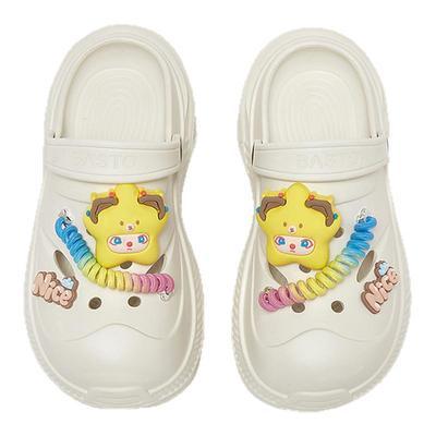 百思图2025夏季新款时尚潮流街头休闲洞洞鞋厚底女拖鞋X0022BH5