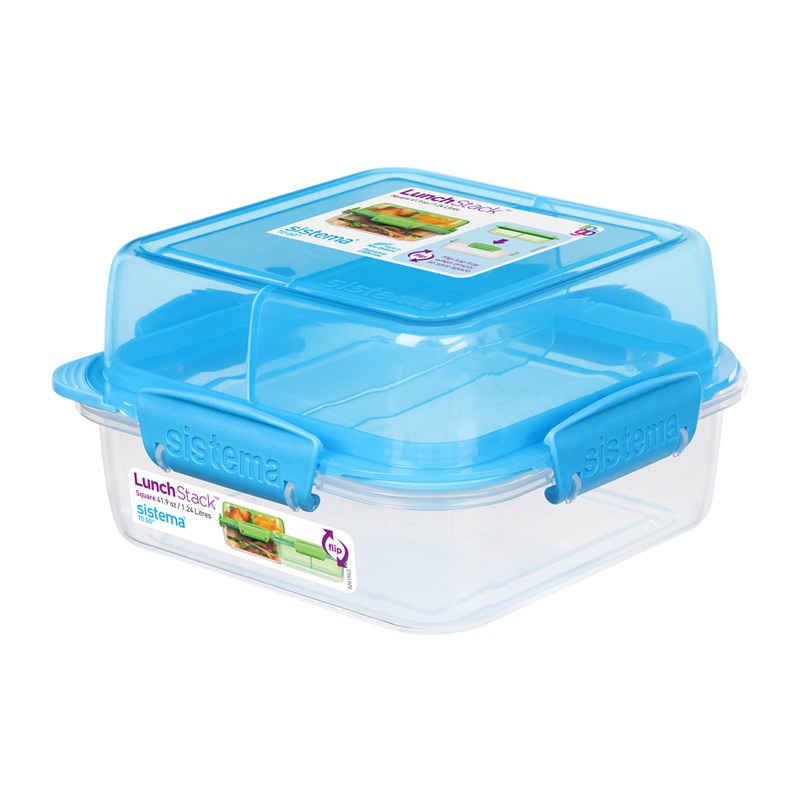 新西兰进口sistema正品便携三明治盒双层午餐便当盒 可微波炉加热