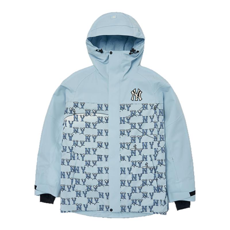 防风保暖连帽棉服MLB老花棉服
