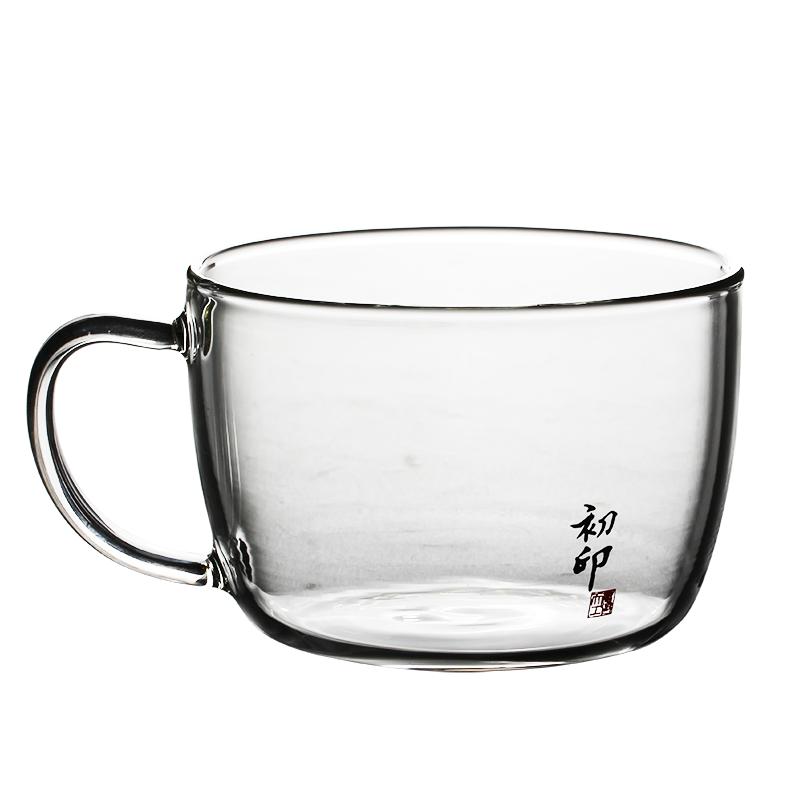 耐热玻璃早餐杯牛奶杯 家用可微波炉 带盖麦片杯大容量喝水杯