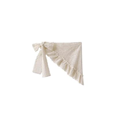 米色芭蕾风蕾丝花边三角巾腰带女2026新款高级感显瘦叠穿腰巾屁帘