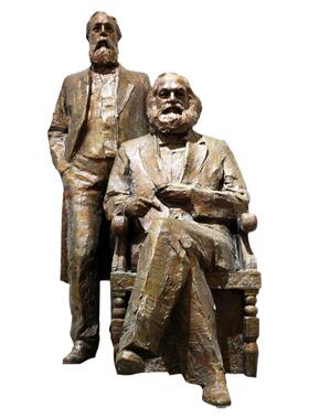 马克思恩格斯校园文化名伟人物雕塑户外园林景观玻璃钢铸铜摆件