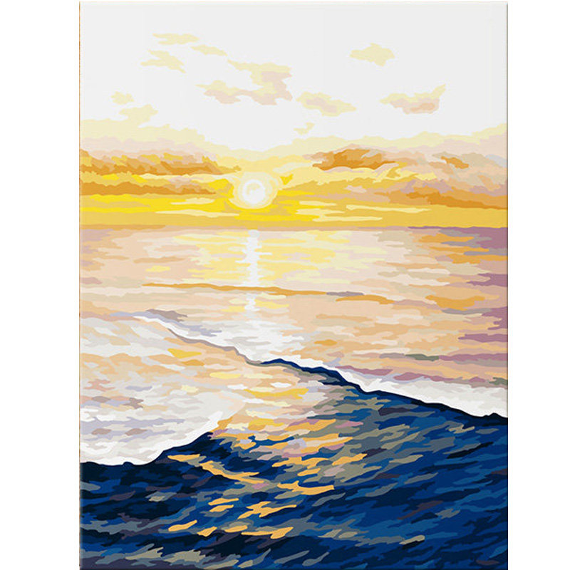 diy数字油画油彩画填色填充霞光
