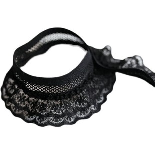 4cm黑白弹力蕾丝花边辅料 蕾丝边松紧带镂空装饰窗帘服装袖口领子