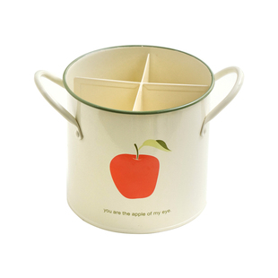 LYMTICS复古苹果图案餐具桶刀叉筷子笼INS风笔筒化妆刷桌面收纳罐