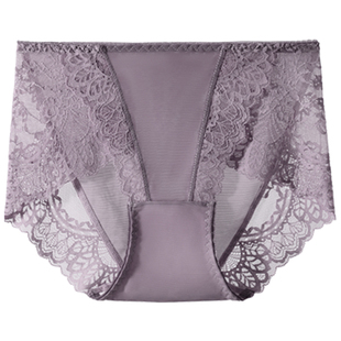 古今蕾丝性感内裤女纯棉加长底档中腰透气舒适三角裤大码2025新款