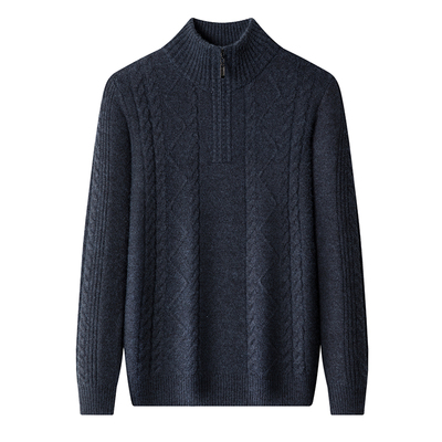 上海春竹冬季特厚山羊绒衫男新款