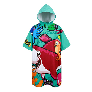 儿童浴袍吸水速干浴巾斗篷亲子游泳沙滩巾女童男童便携式吸水巾